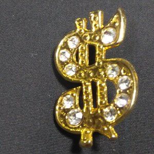 GOLD TONE RHINESTONE BROOCH